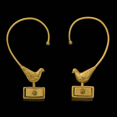 Boucles doreilles en bronze - Pigeons voyageurs