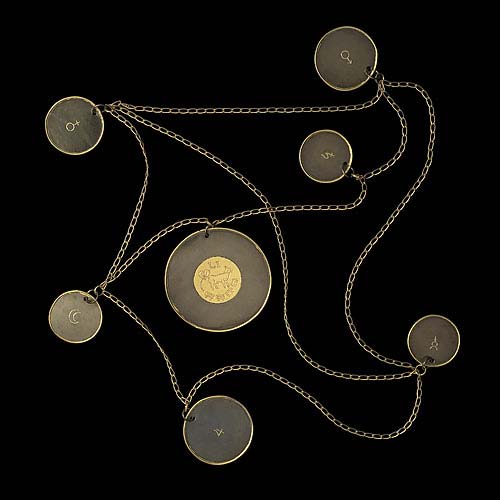 Collier en bronze 'Les plan&egrave;tes'