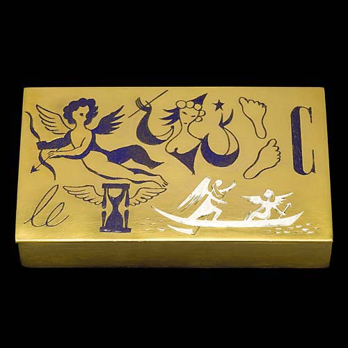 Bo&icirc;te &agrave; cigares en bronze - �L'amour fait passer ...�